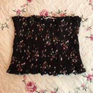 floral cropped tube top